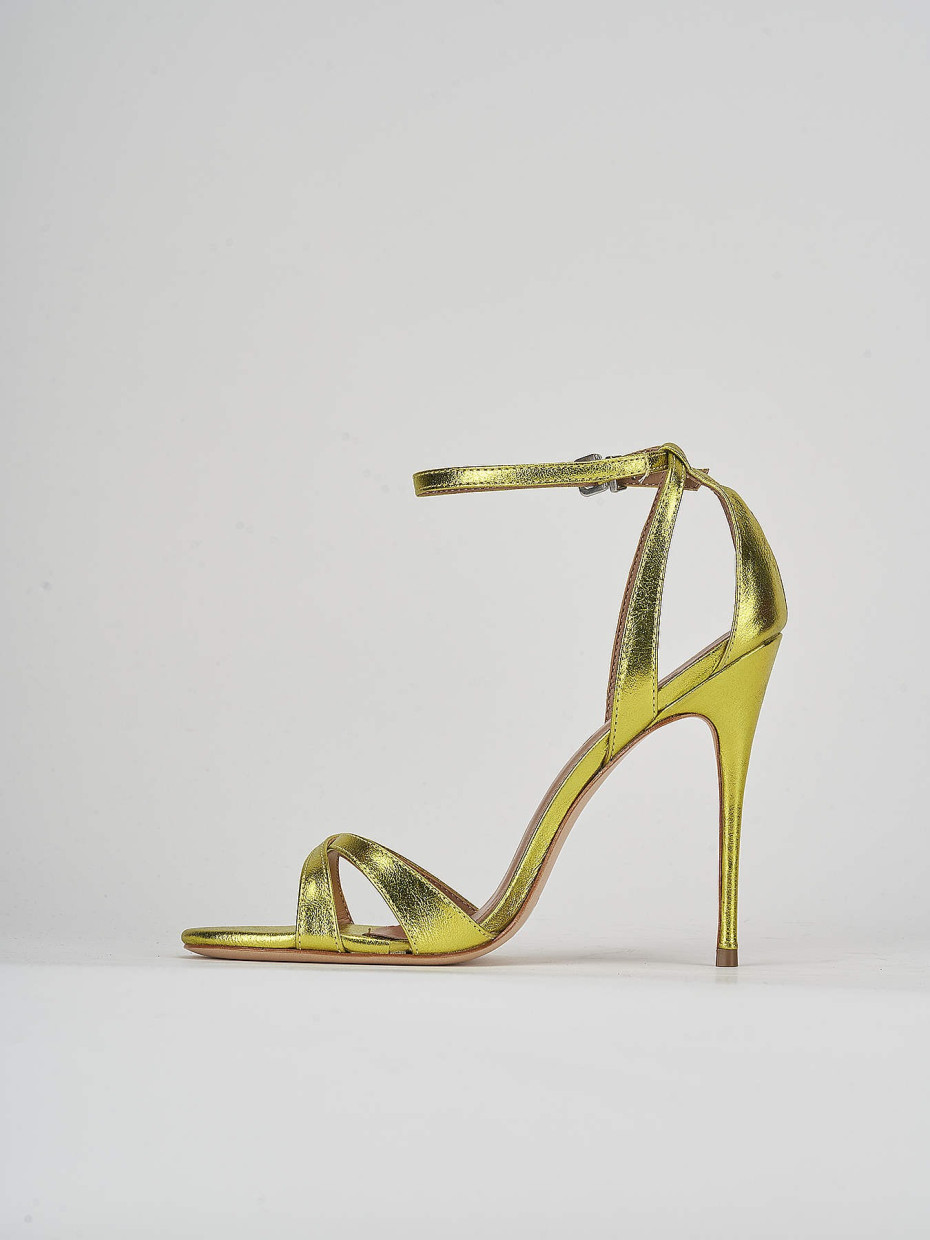 High heel sandals woman heel 11 cm green leather Barca Stores