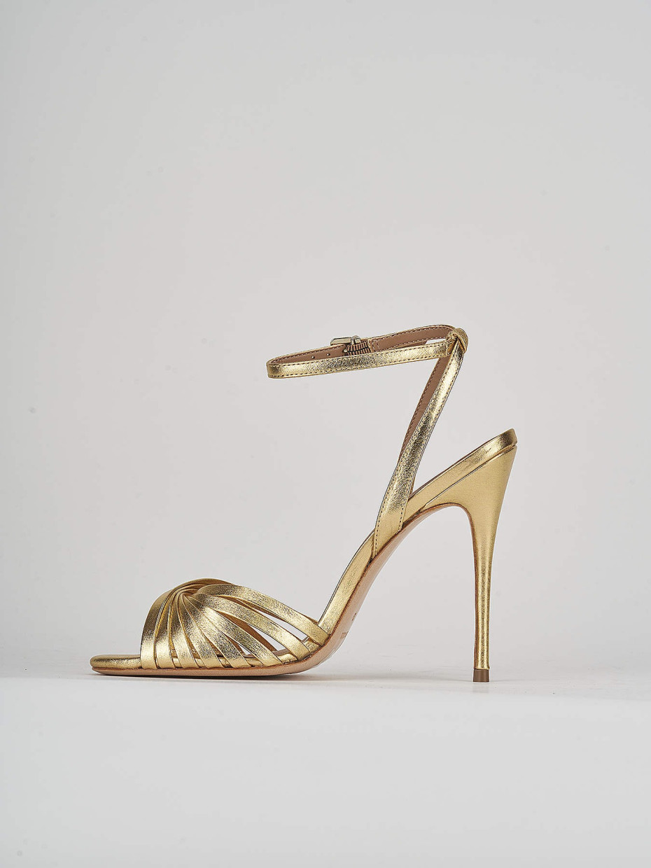 High heel sandals heel 11 cm gold leather