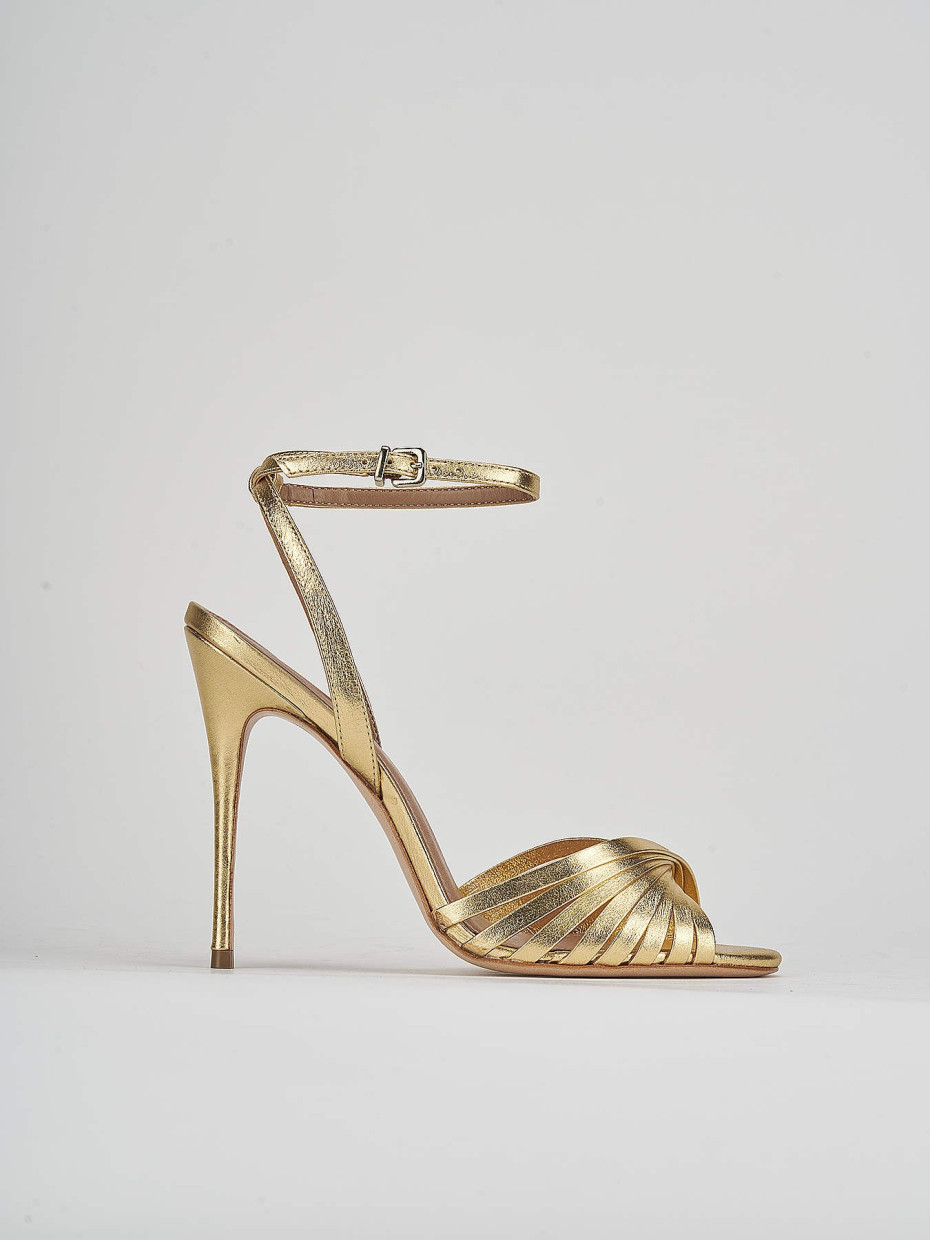 High heel sandals heel 11 cm gold leather