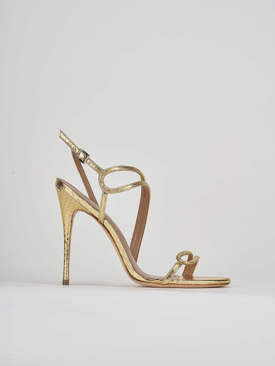 High heel sandals heel 11 cm gold leather