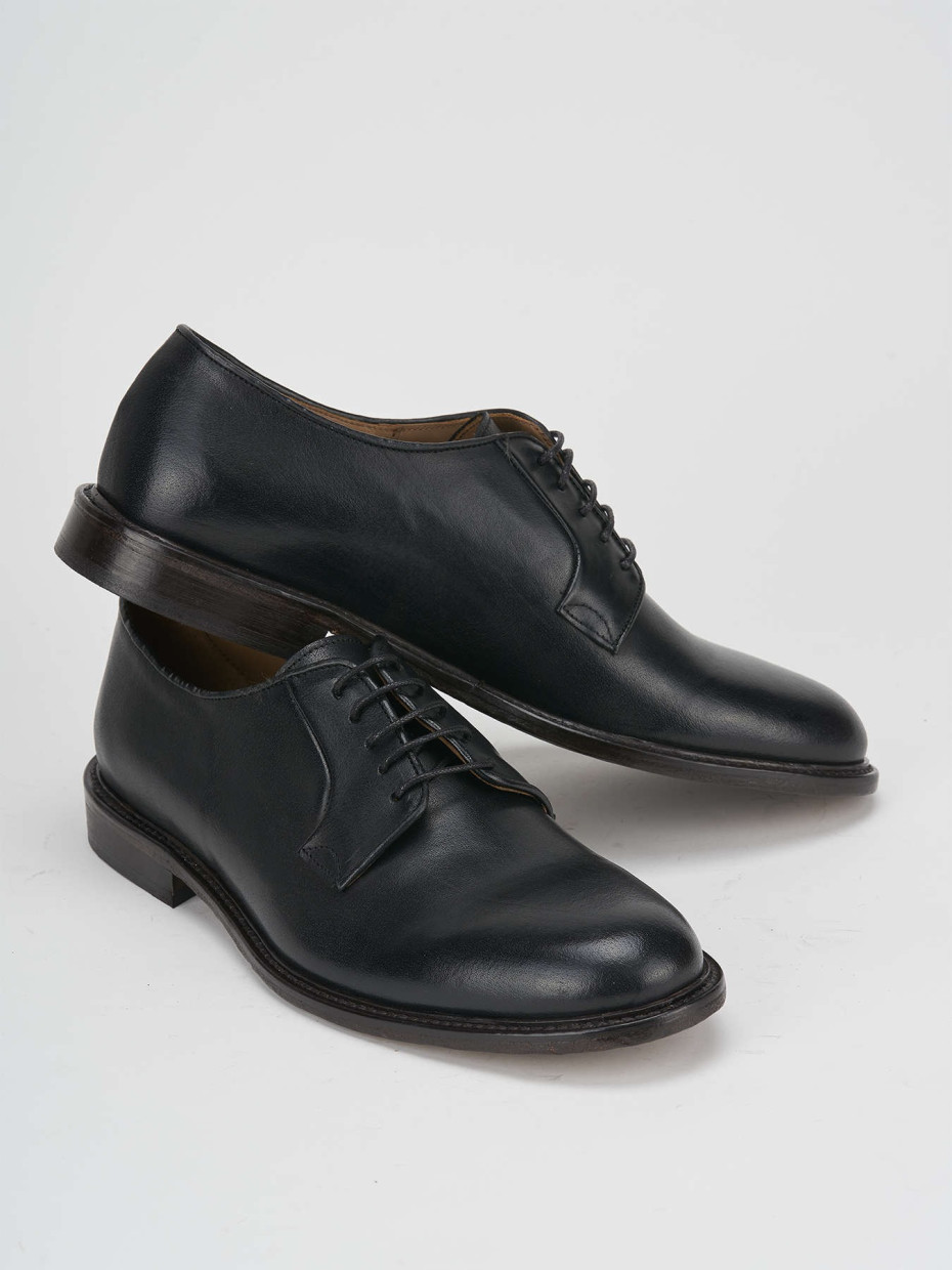 Stringate tacco 1cm pelle nero