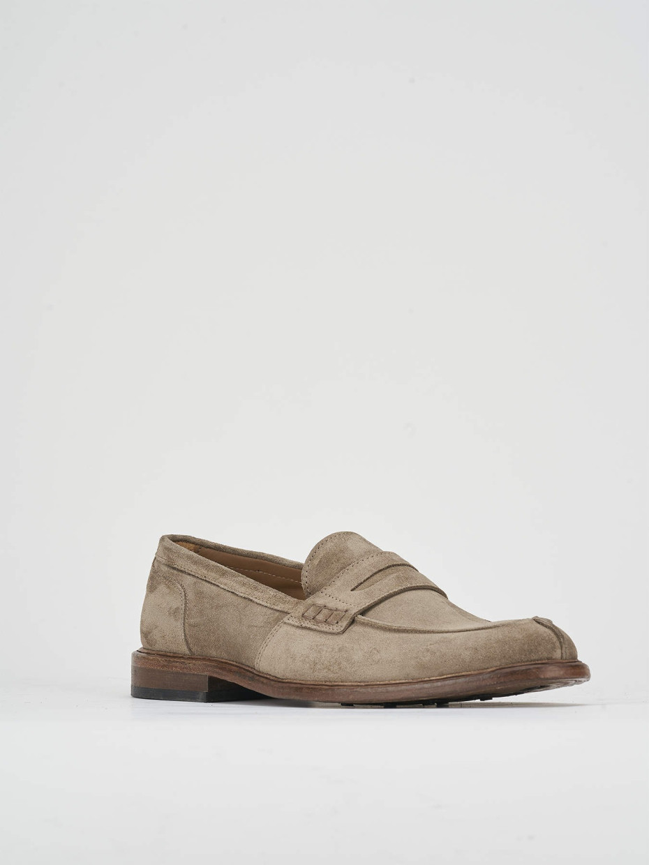 Mocassino beige camoscio