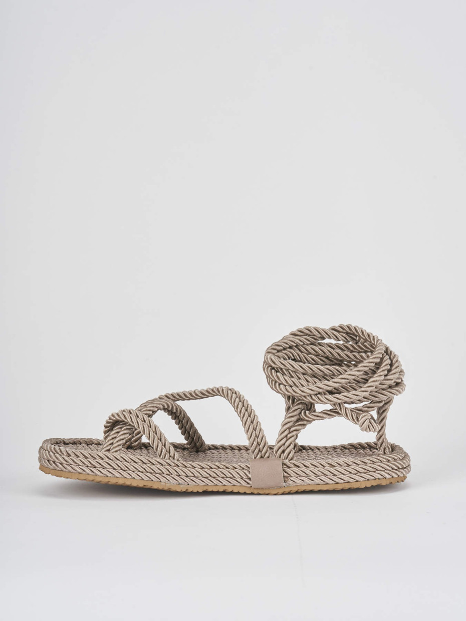 Sandali tacco 1cm tessuto beige Barca Stores
