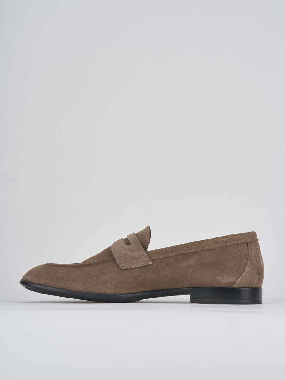 Mocassino beige camoscio