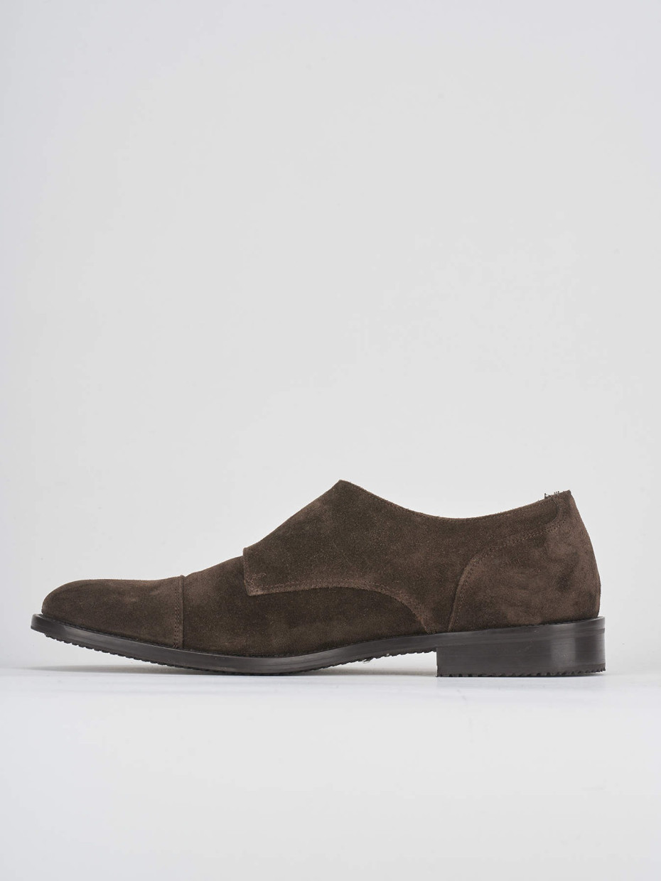 Lace-up shoes heel 1 cm dark brown suede