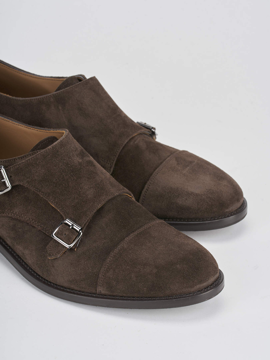 Lace-up shoes heel 1 cm dark brown suede