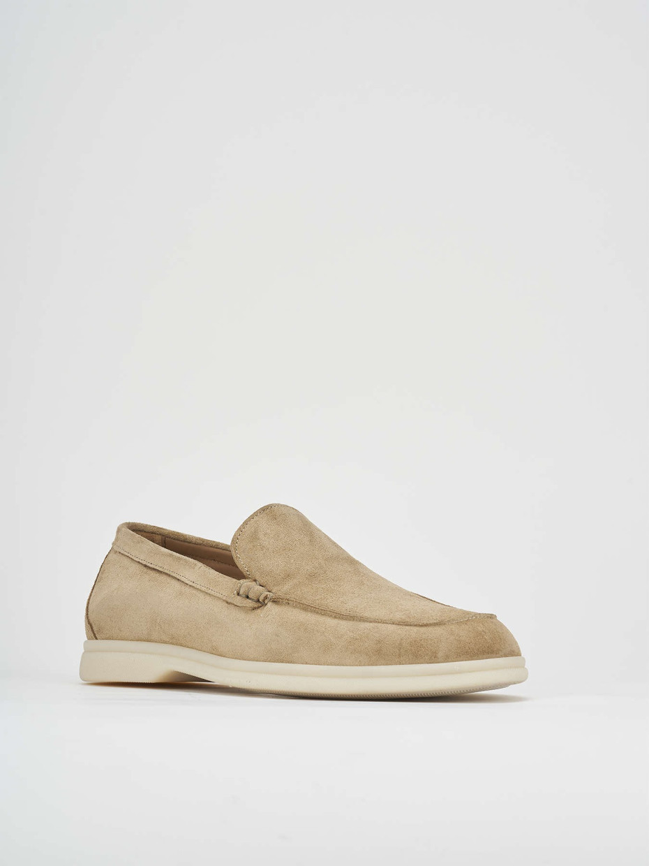 Mocassino beige camoscio