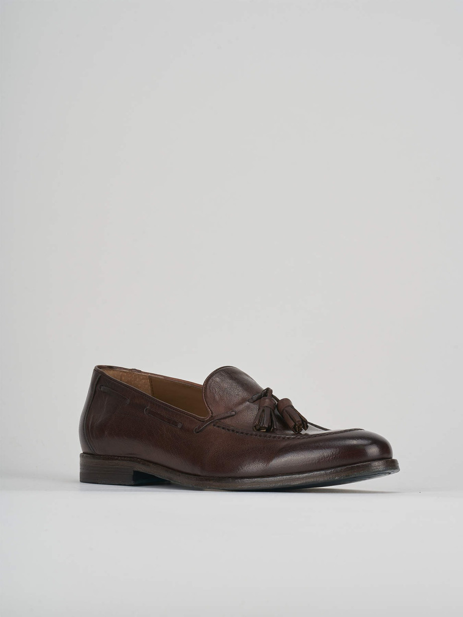 Loafers heel 2 cm dark brown leather