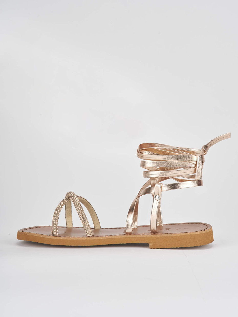 Sandali tacco 1cm pelle rosa