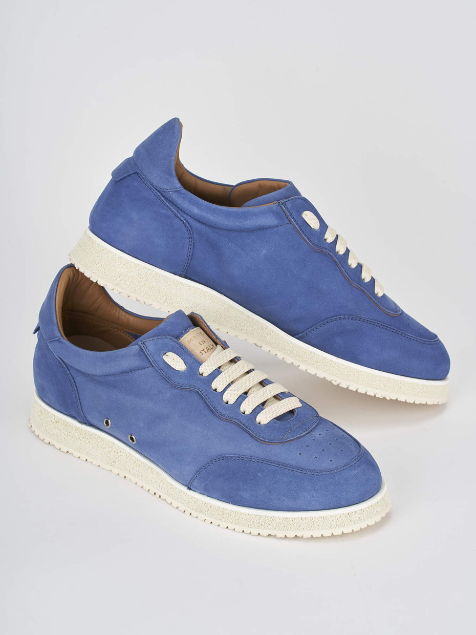 Sneakers camoscio azzurro