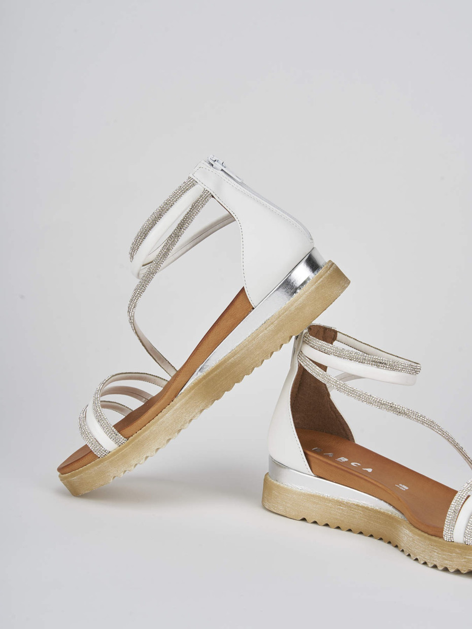 Wedge heels heel 4 cm white leather