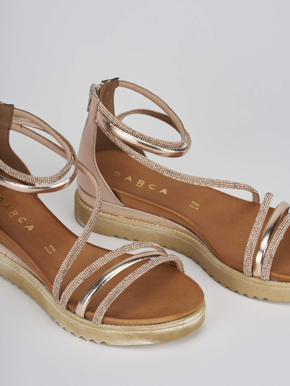 Sandali tacco 4 cm bronzo pelle Barca Stores