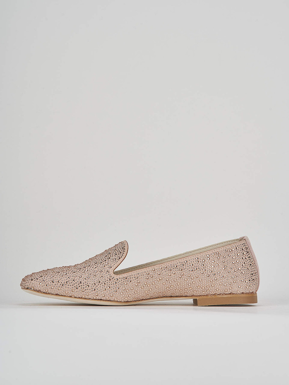 Flat shoes heel 1 cm pink suede