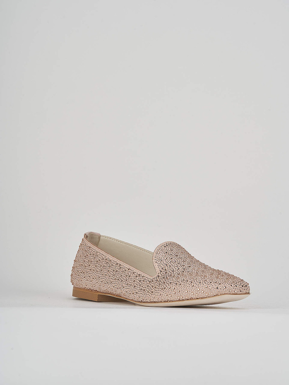 Flat shoes heel 1 cm pink suede