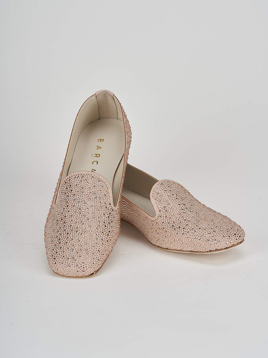 Flat shoes heel 1 cm pink suede