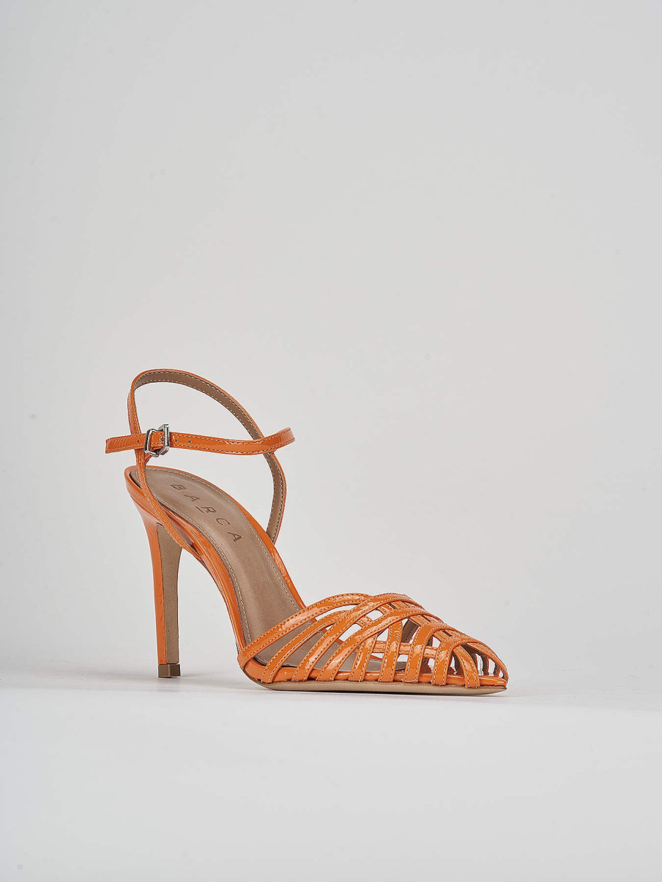 Sandali tacco 9cm vernice arancio