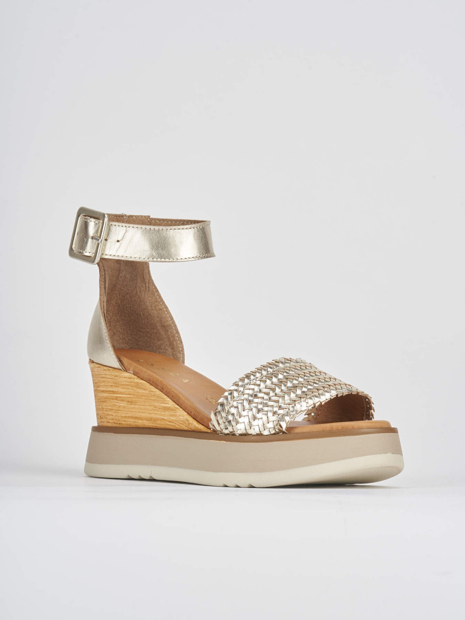 Sandali zeppa oro clearance
