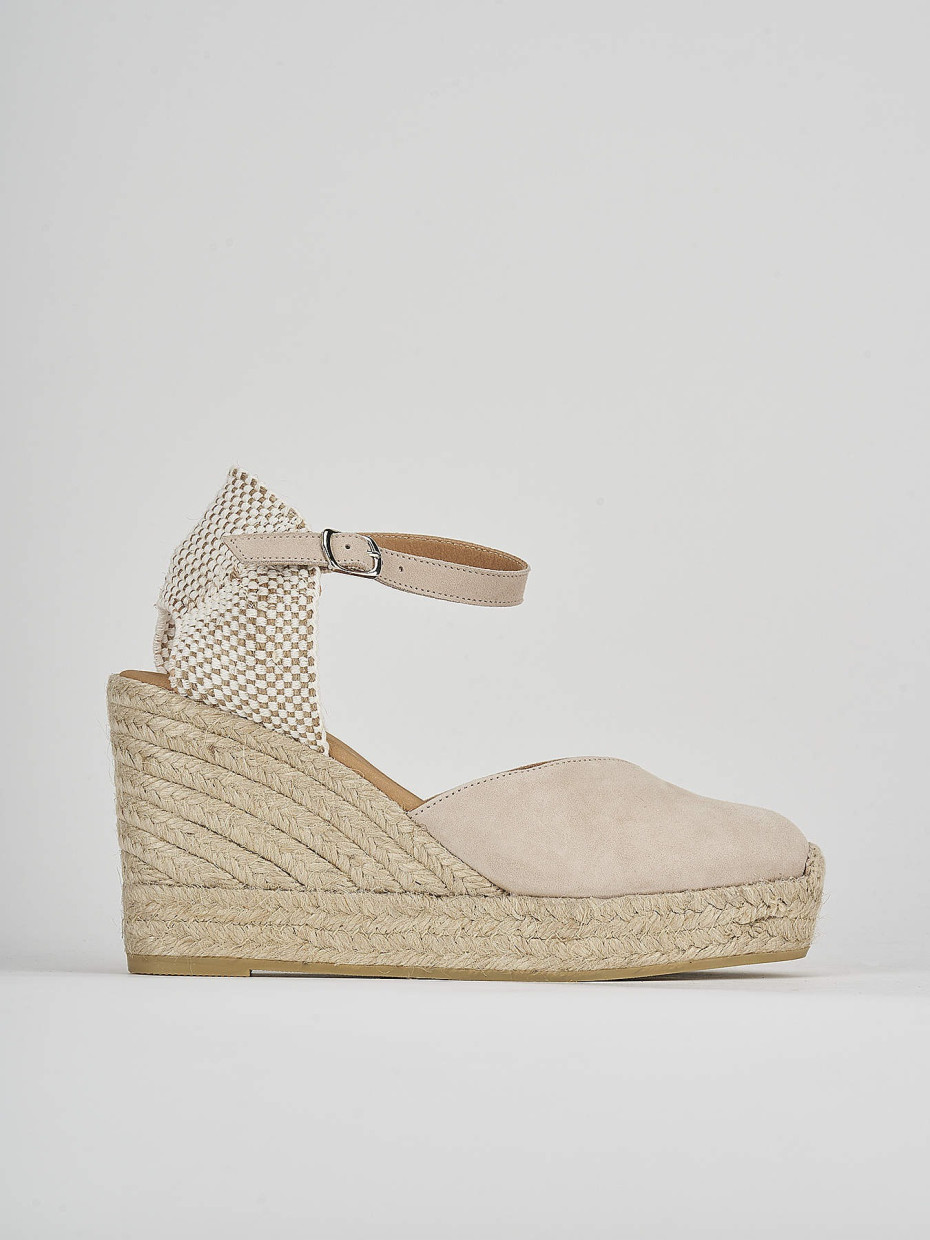 Espadrillas heel 9 cm beige suede