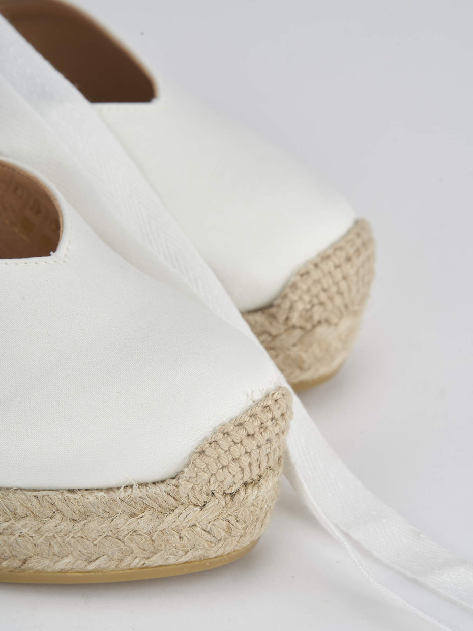 Espadrillas tacco 9cm raso bianco