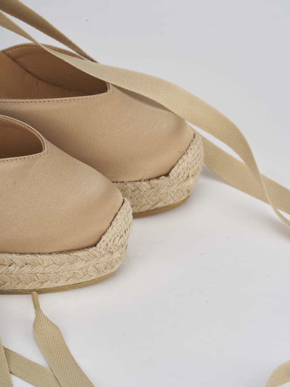 Espadrillas tacco 9cm raso oro