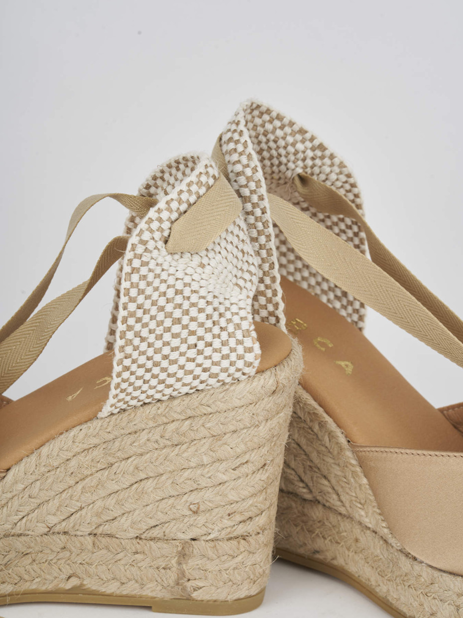 Espadrillas tacco 9cm raso oro