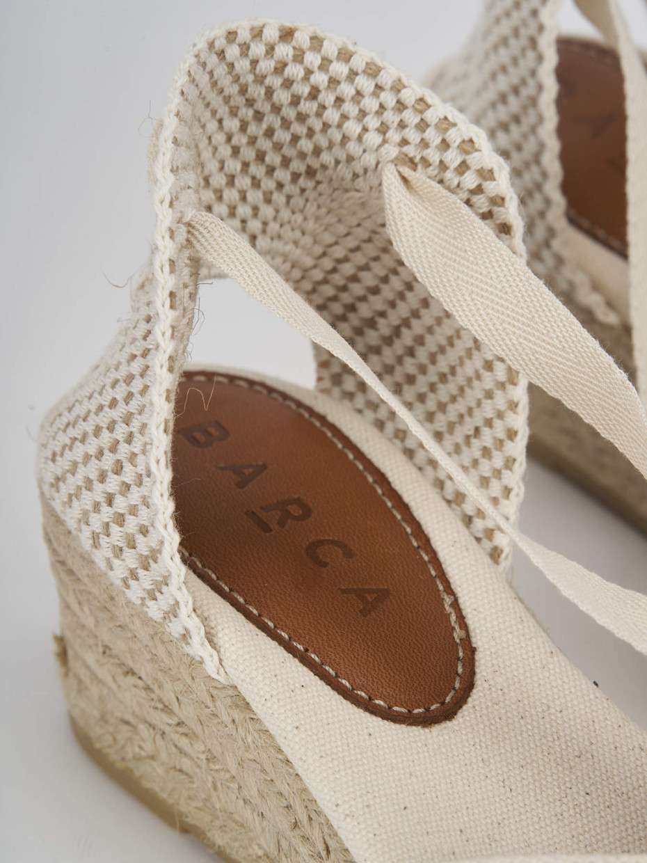 Espadrillas heel 4 cm beige fabric