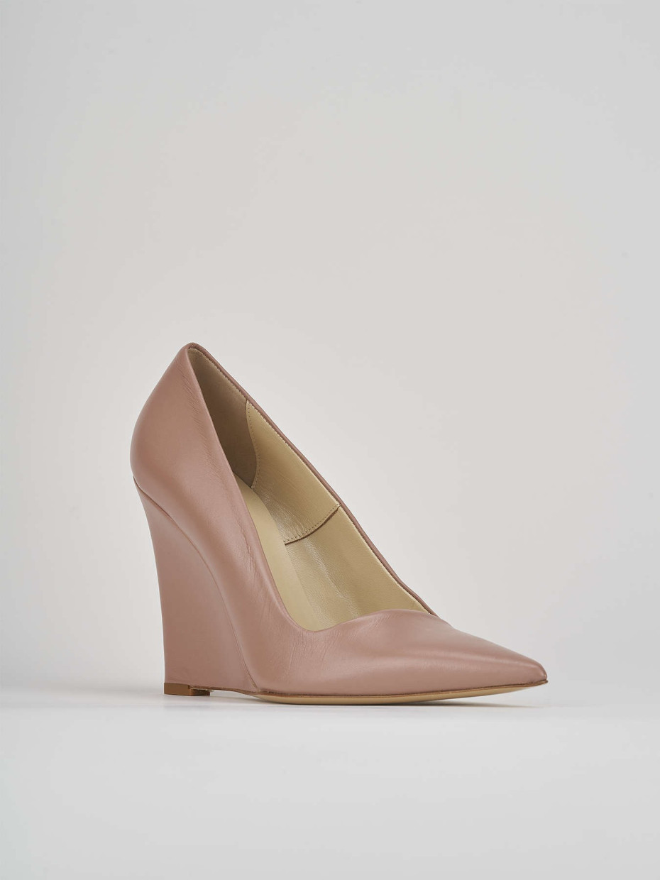 Décolleté e slingback tacco 11cm pelle beige