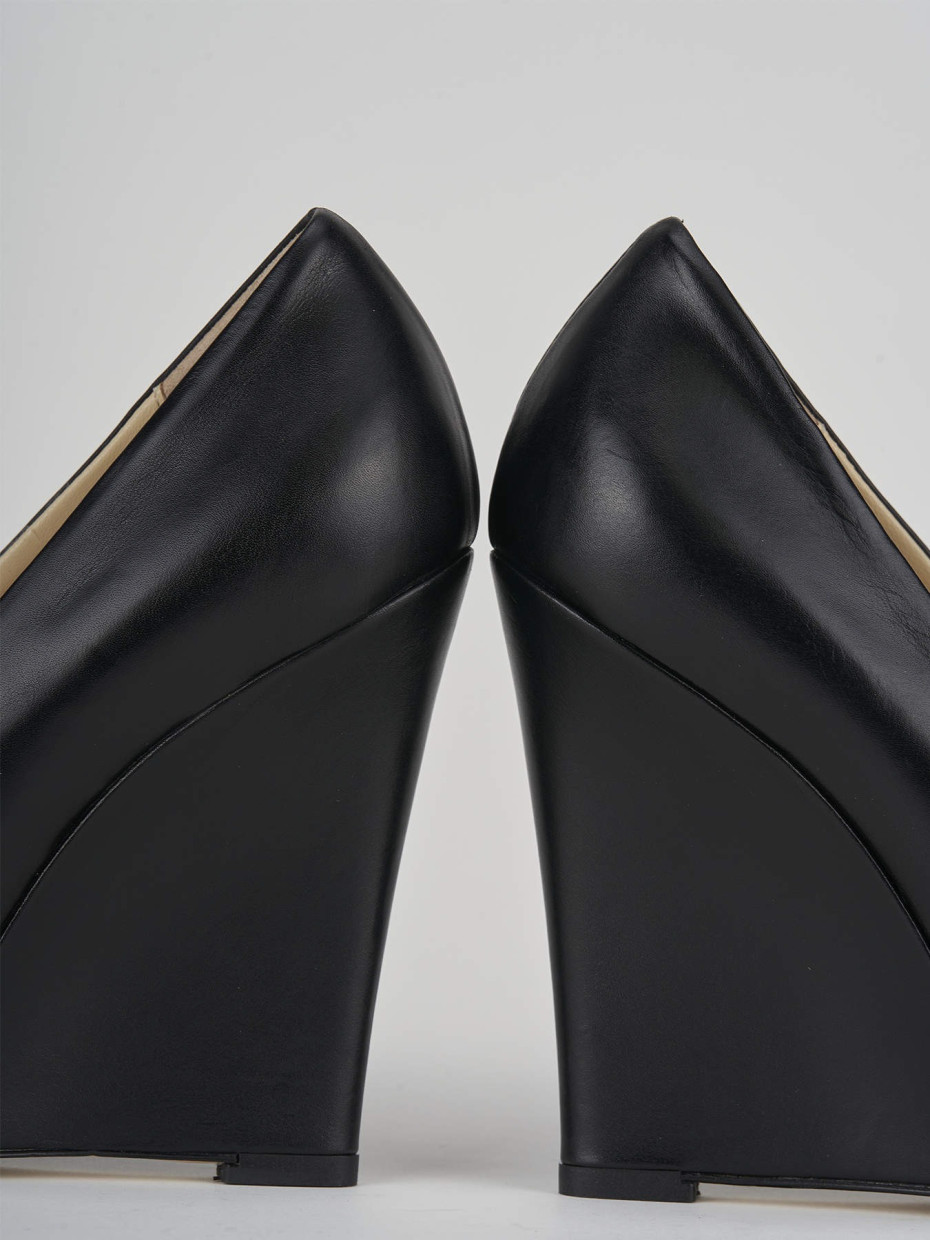 Décolleté e slingback tacco 11cm pelle nero