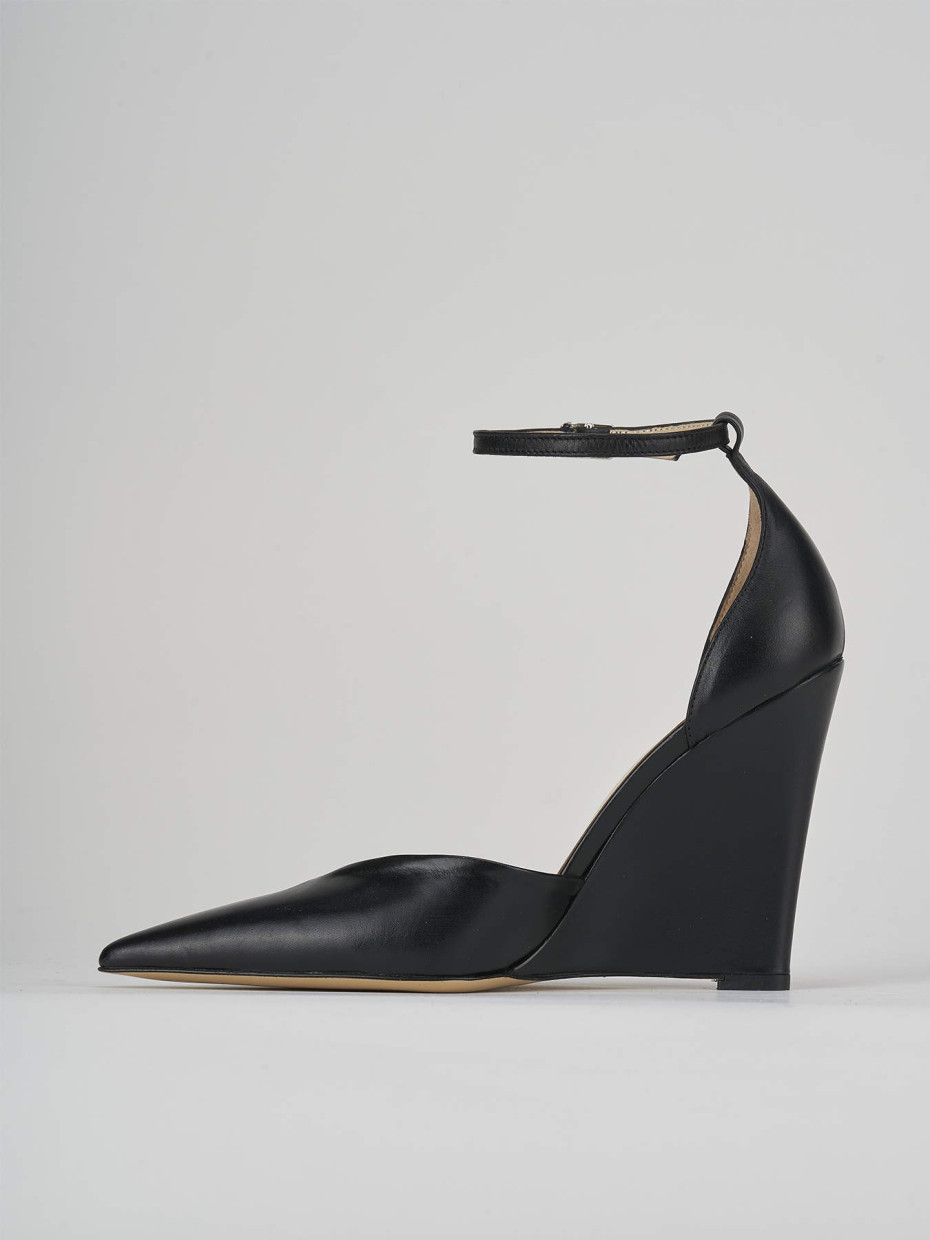 Décolleté e slingback tacco 11cm pelle nero