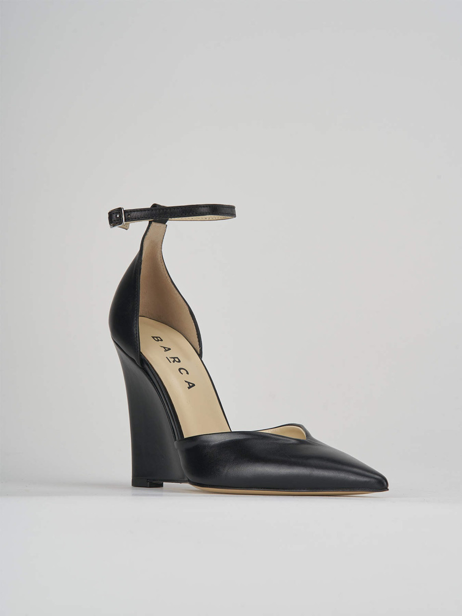 Décolleté e slingback tacco 11cm pelle nero