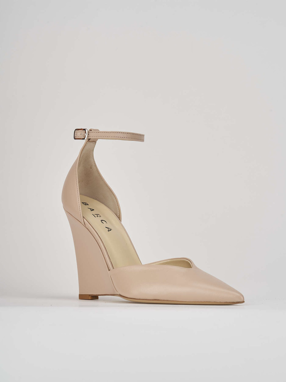 Décolleté e slingback tacco 11cm pelle rosa