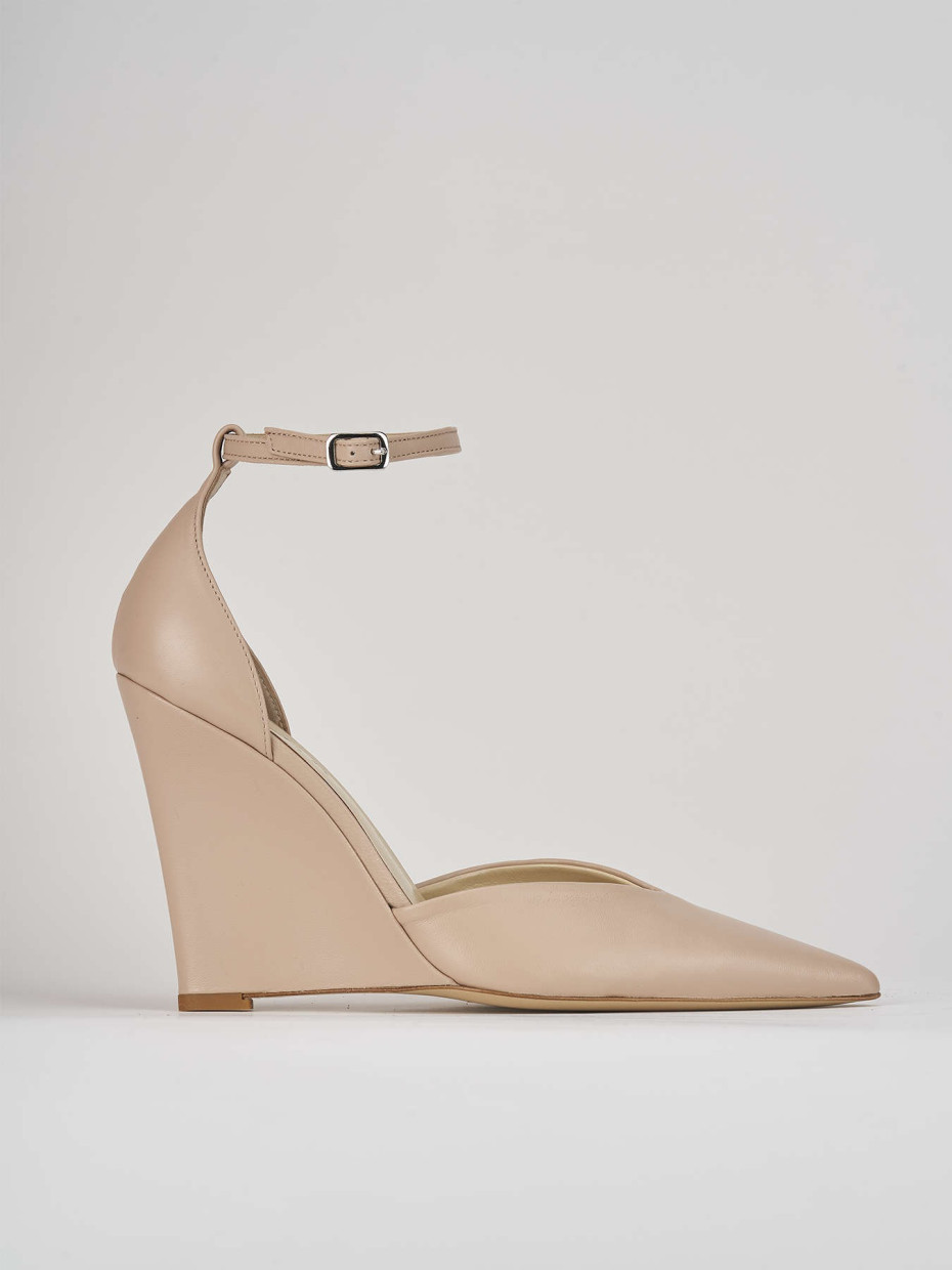 Décolleté e slingback tacco 11cm pelle rosa