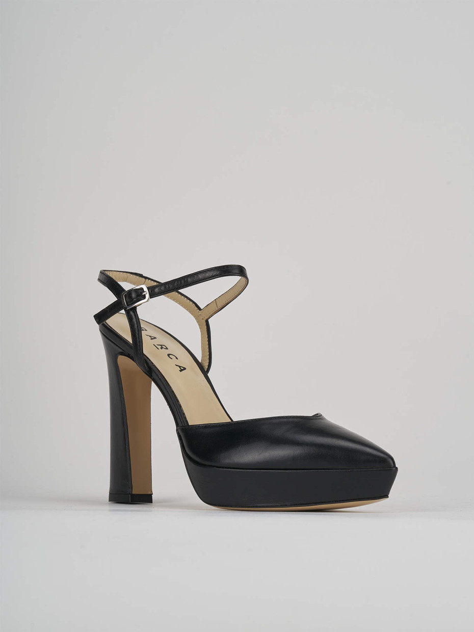 Décolleté e slingback tacco 11cm pelle nero