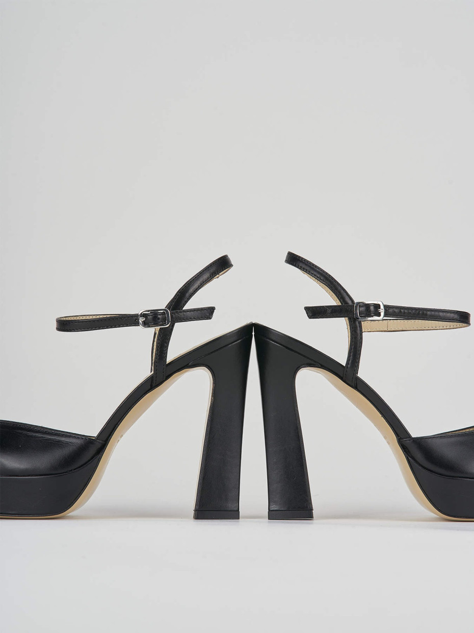 Décolleté e slingback tacco 11cm pelle nero