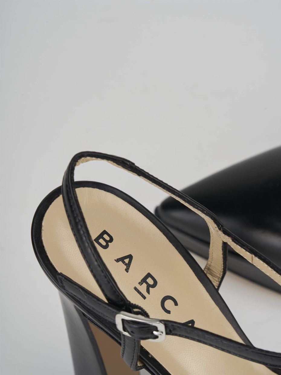 Décolleté e slingback tacco 11cm pelle nero