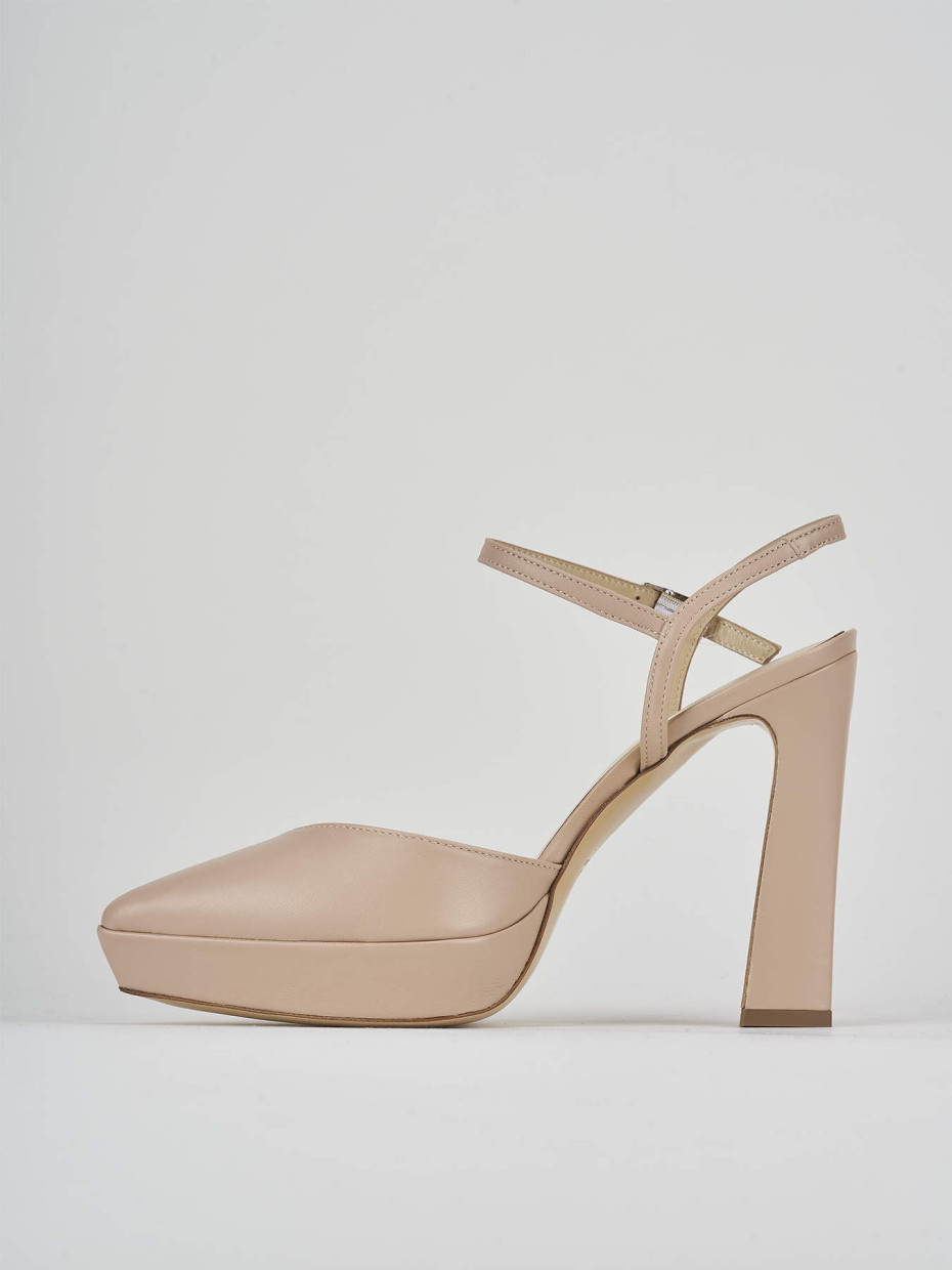 Décolleté e slingback tacco 11cm pelle rosa