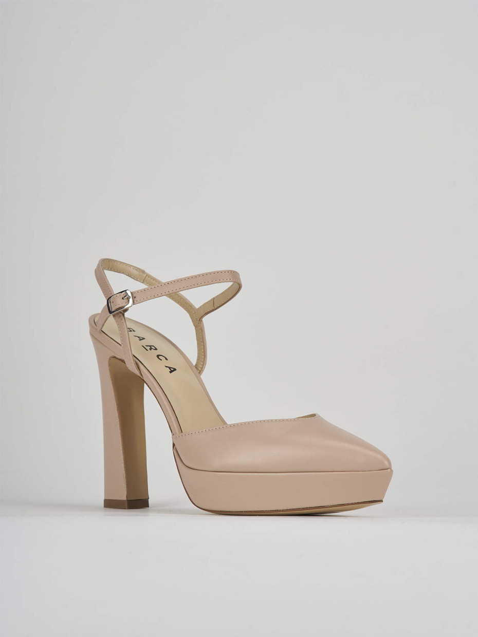 Décolleté e slingback tacco 11cm pelle rosa