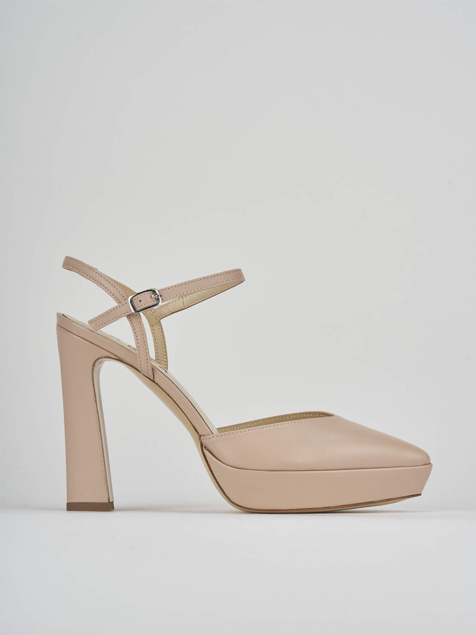 Décolleté e slingback tacco 11cm pelle rosa