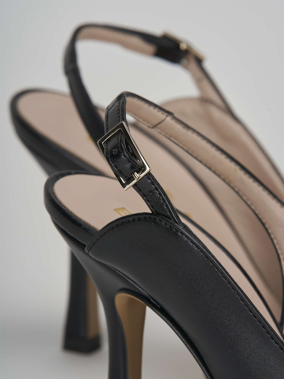 Slingback decoltè tacco 9 cm  nero pelle