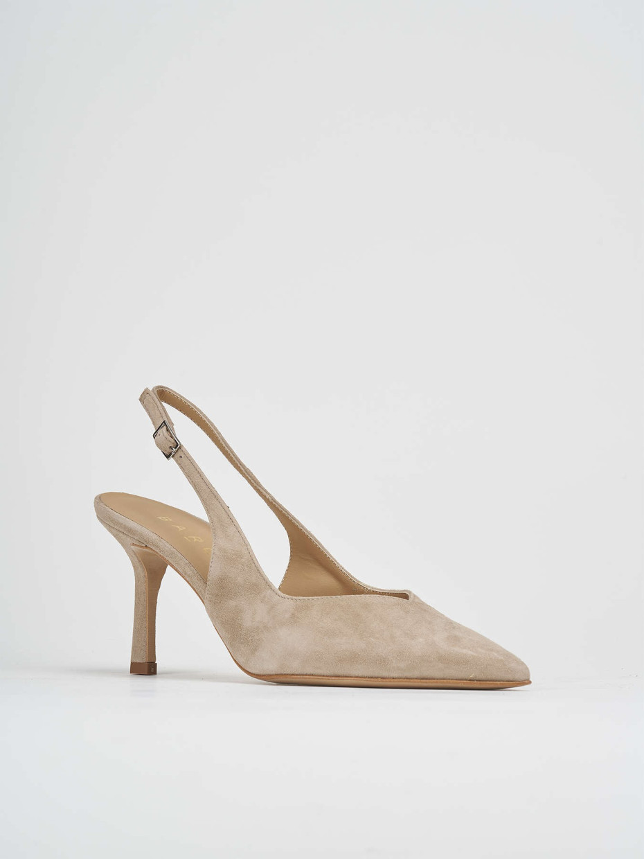 Pumps heel 7 cm beige suede