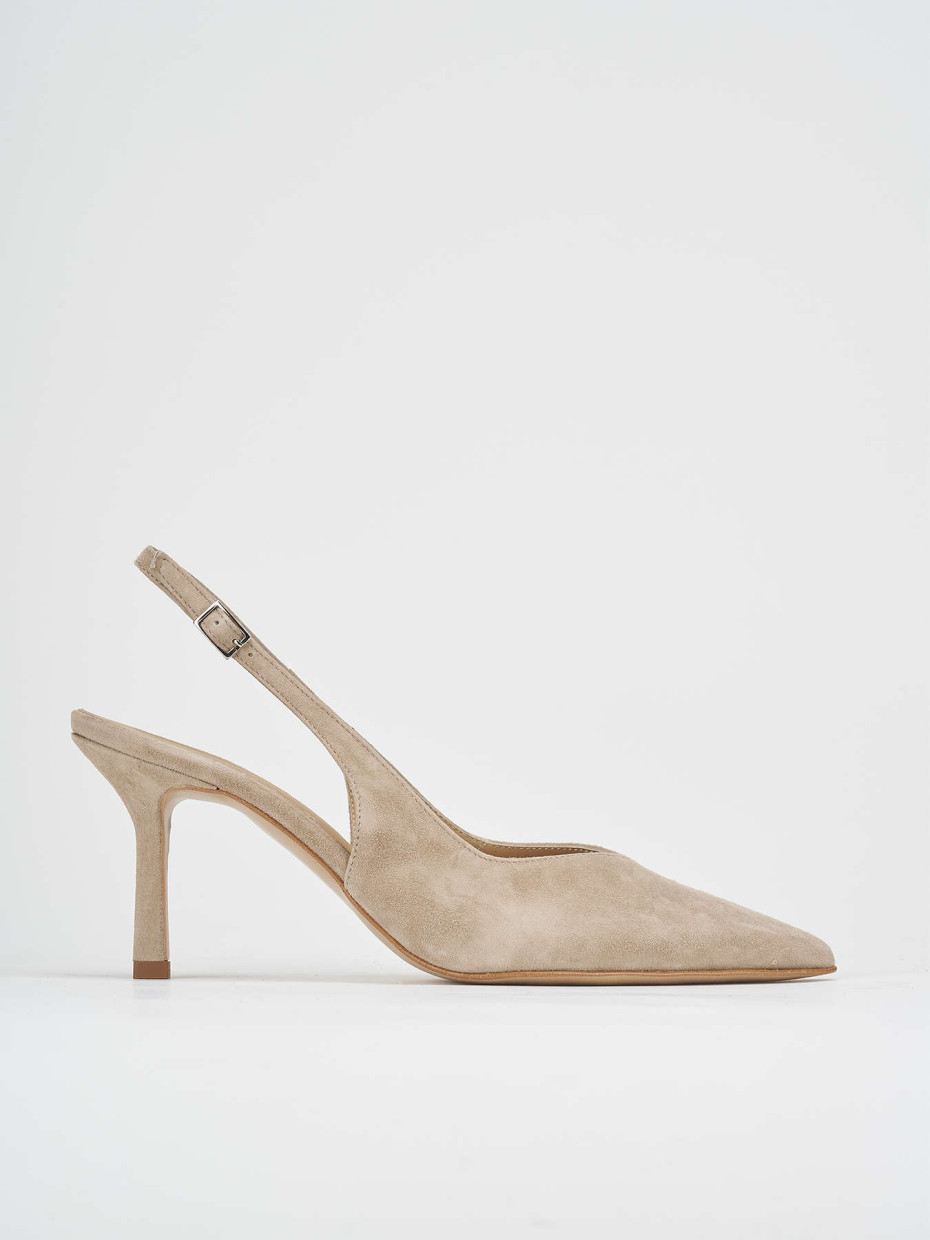 Pumps heel 7 cm beige suede