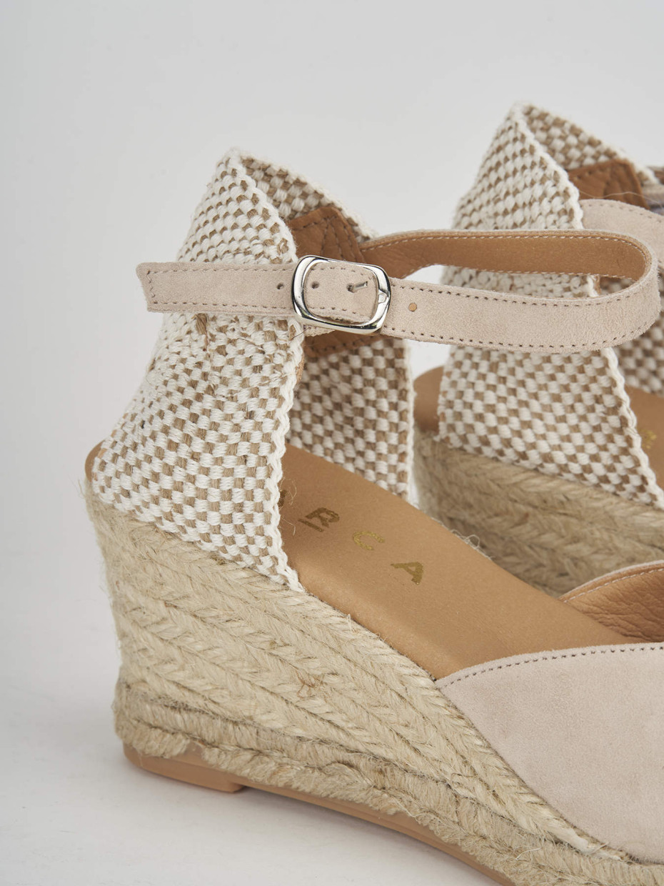 Espadrillas heel 6 cm beige suede