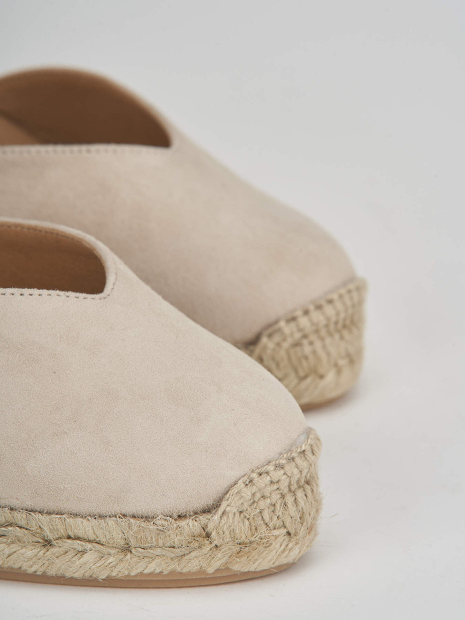 Espadrillas heel 6 cm beige suede