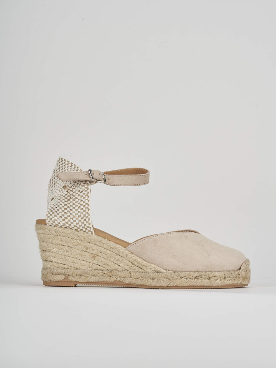 Espadrillas heel 6 cm beige suede