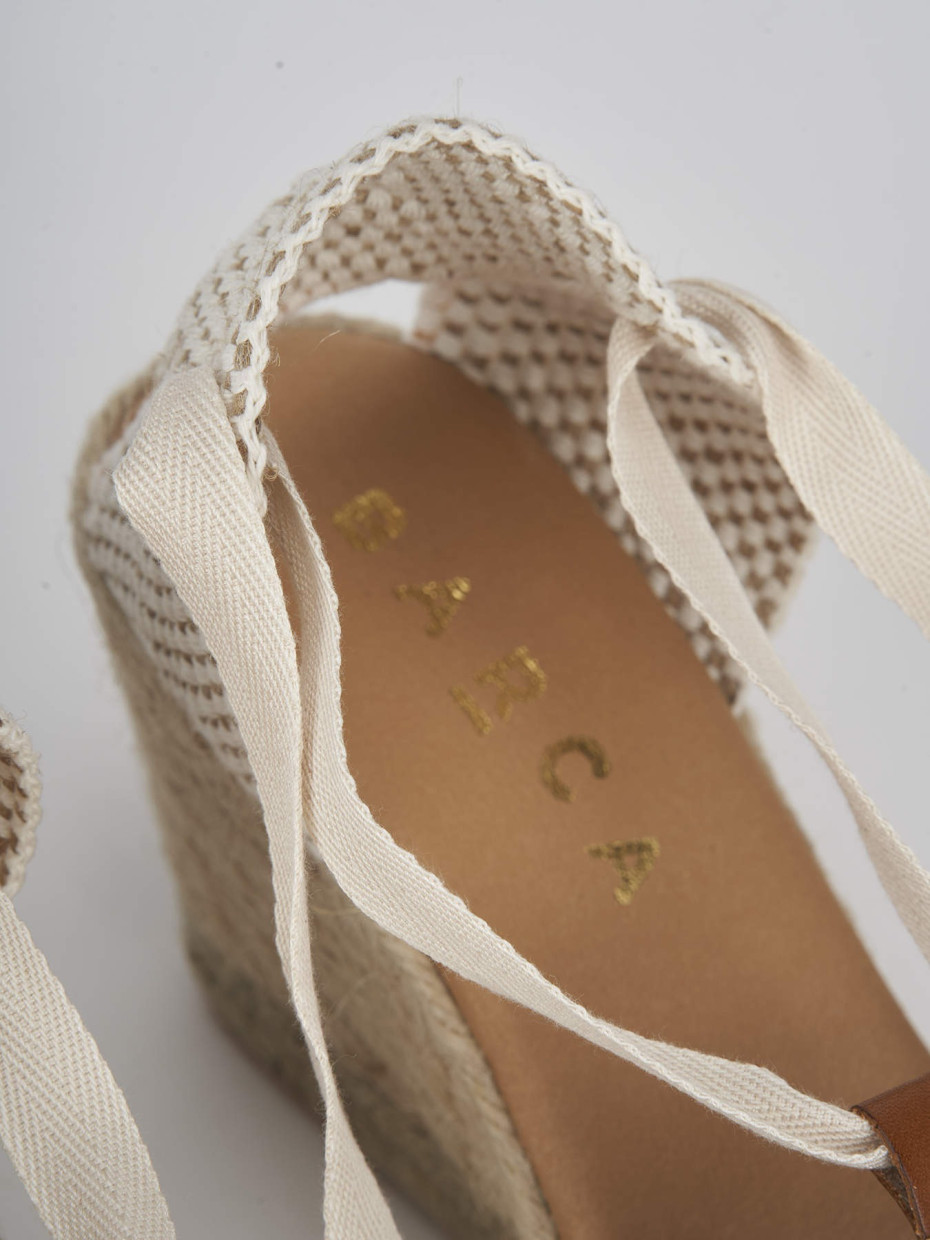 Sandalo espadrillas zeppa 8 cm beige camoscio