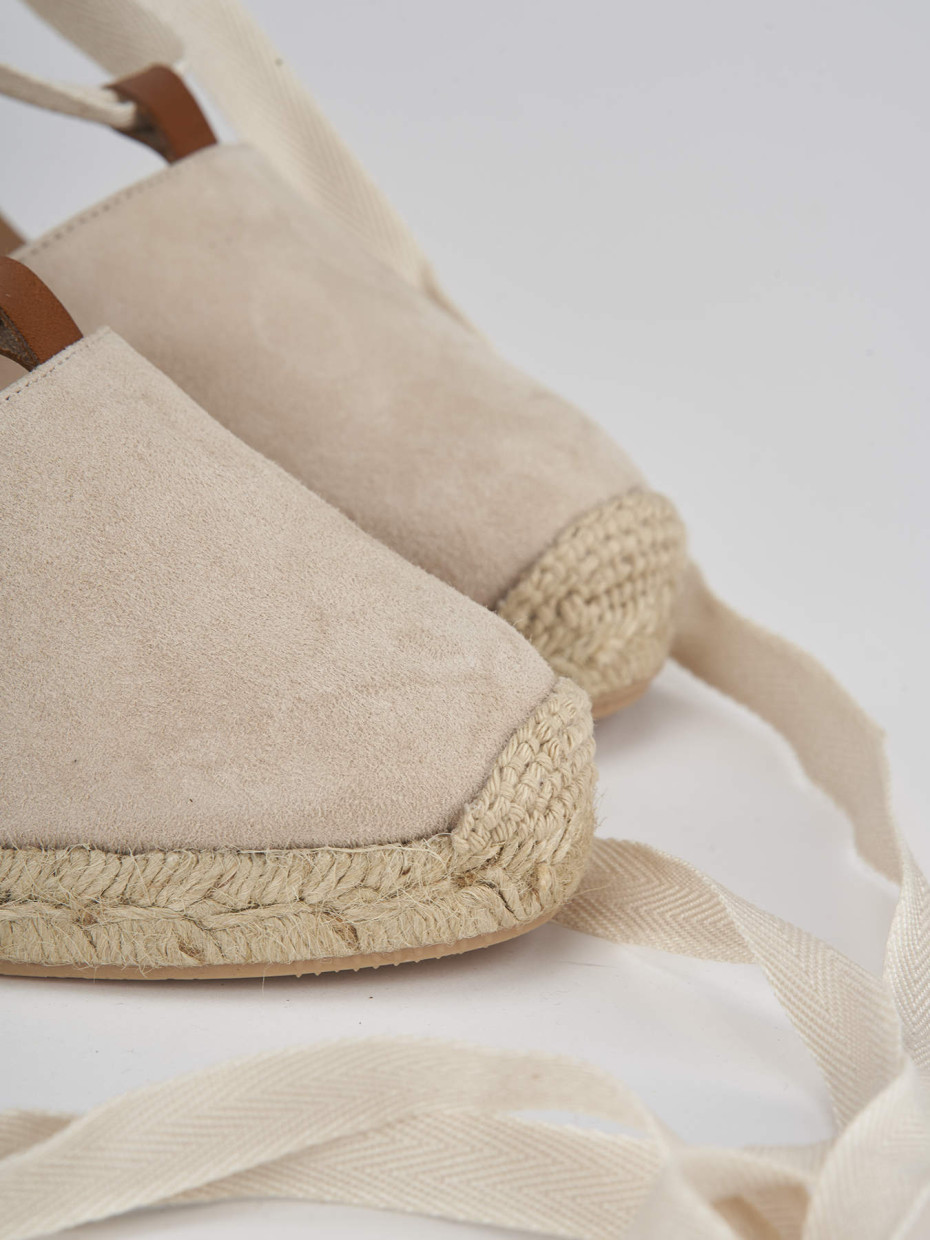 Espadrillas heel 8 cm beige suede