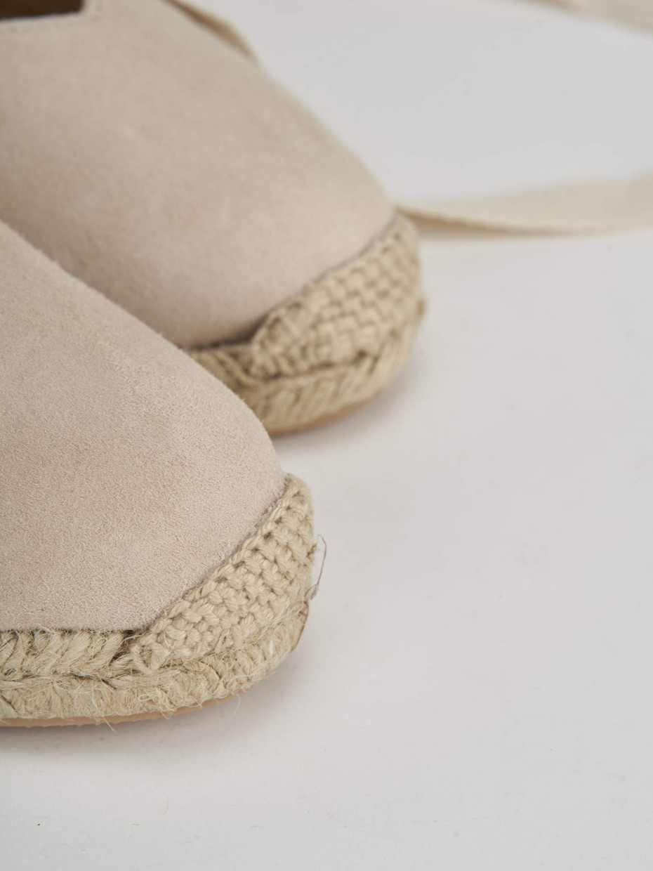 Espadrillas tacco 8cm camoscio beige