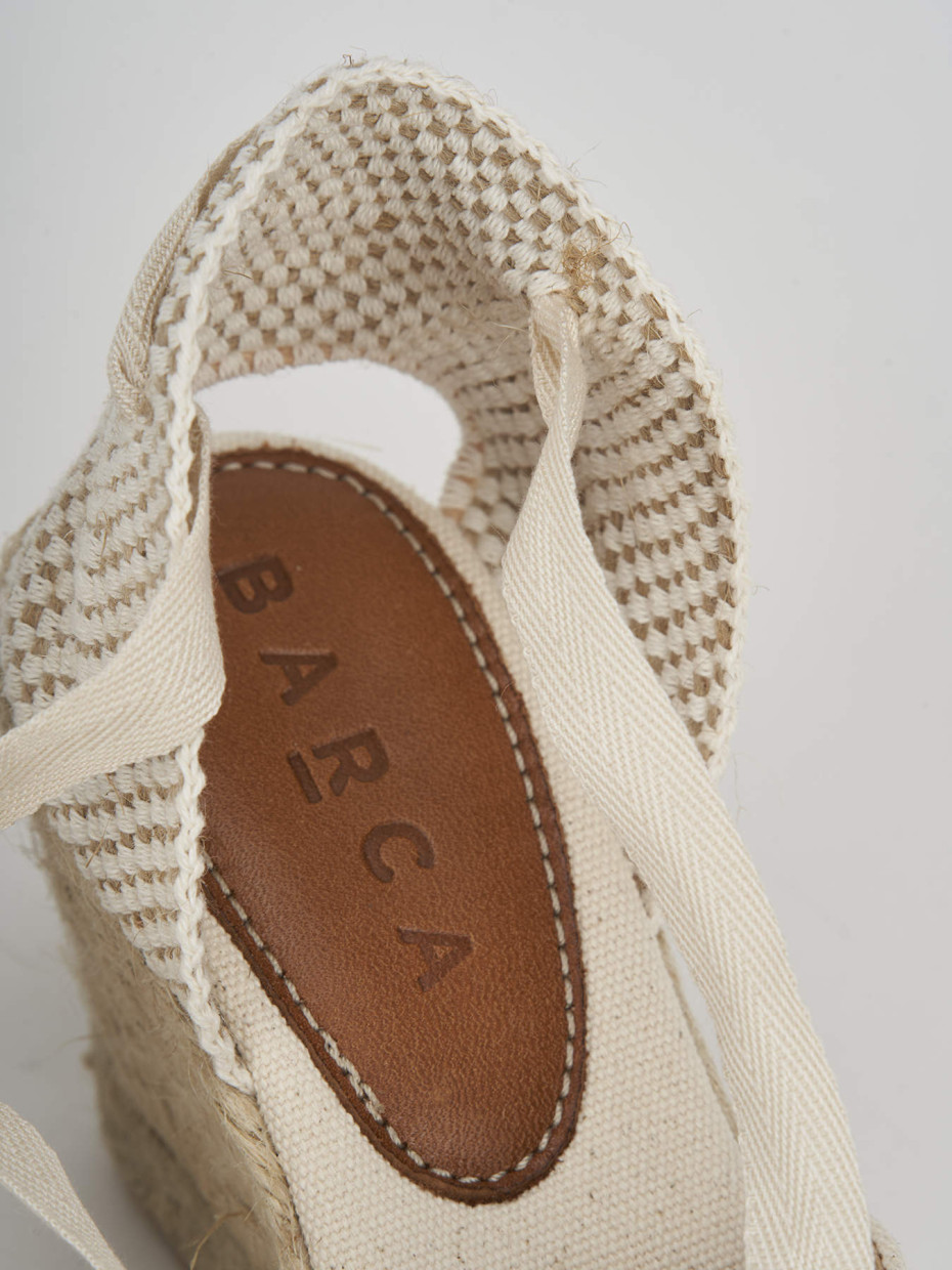 Espadrillas heel 8 cm beige fabric