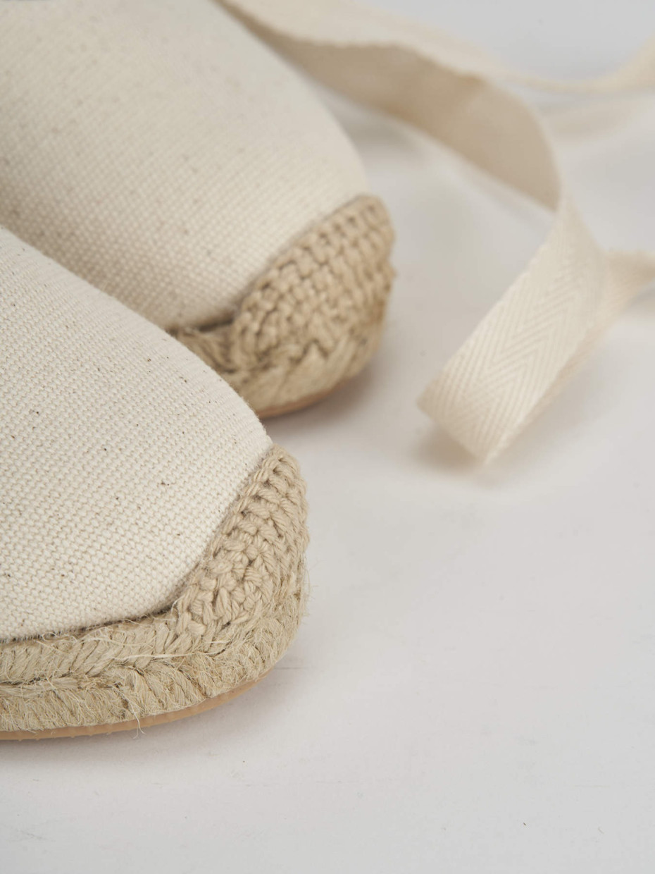 Espadrillas heel 8 cm beige fabric