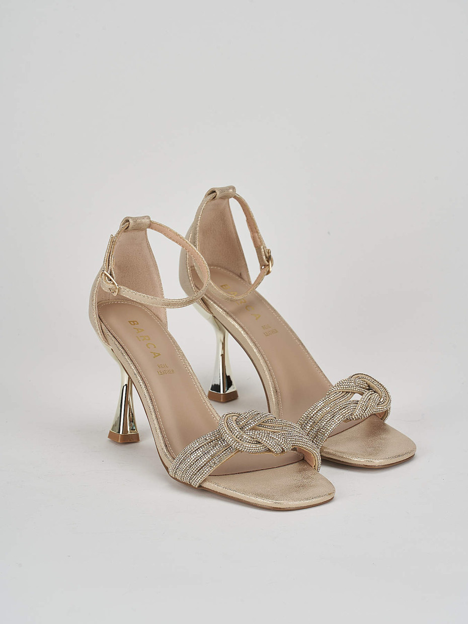 Gold dress hotsell sandals low heel